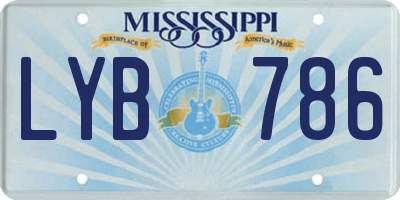MS license plate LYB786