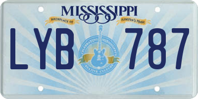 MS license plate LYB787