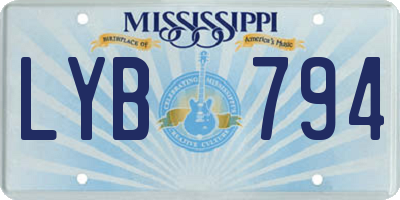 MS license plate LYB794