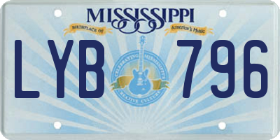 MS license plate LYB796
