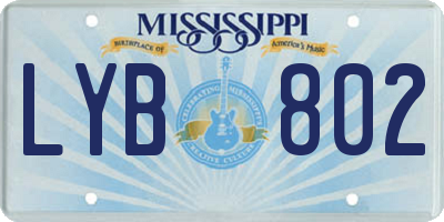 MS license plate LYB802