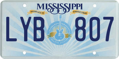 MS license plate LYB807