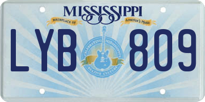 MS license plate LYB809