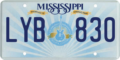 MS license plate LYB830