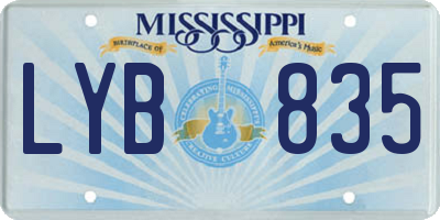 MS license plate LYB835