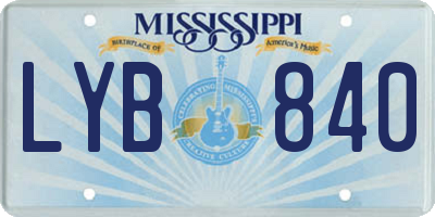 MS license plate LYB840