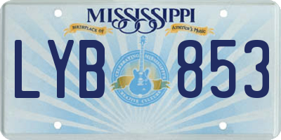 MS license plate LYB853
