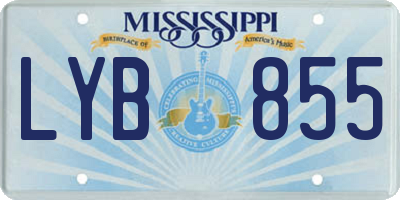 MS license plate LYB855