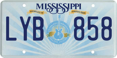MS license plate LYB858