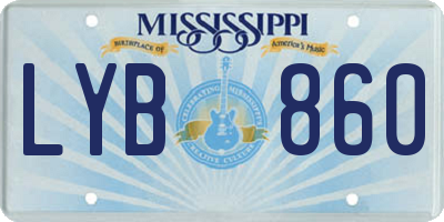 MS license plate LYB860