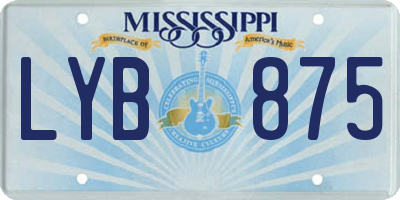 MS license plate LYB875