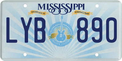 MS license plate LYB890