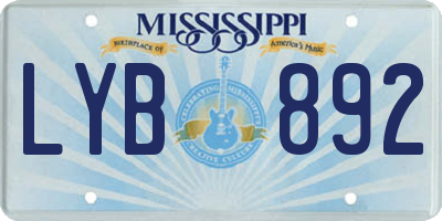 MS license plate LYB892