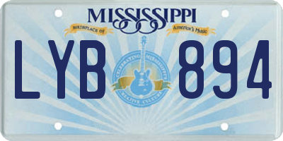 MS license plate LYB894