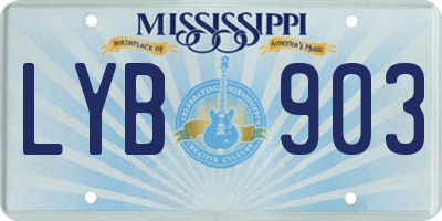 MS license plate LYB903