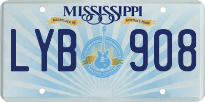 MS license plate LYB908