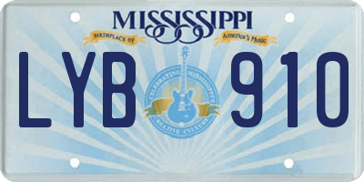 MS license plate LYB910