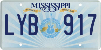 MS license plate LYB917