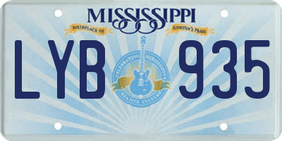 MS license plate LYB935