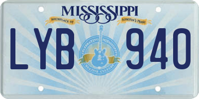 MS license plate LYB940