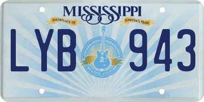 MS license plate LYB943