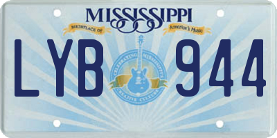 MS license plate LYB944