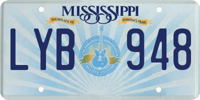 MS license plate LYB948