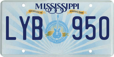 MS license plate LYB950