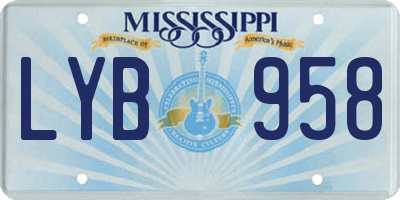 MS license plate LYB958