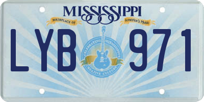 MS license plate LYB971
