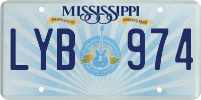 MS license plate LYB974