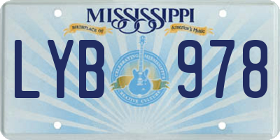 MS license plate LYB978
