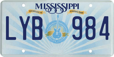 MS license plate LYB984
