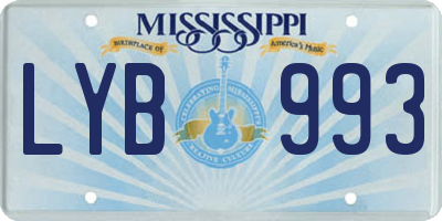 MS license plate LYB993