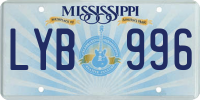 MS license plate LYB996