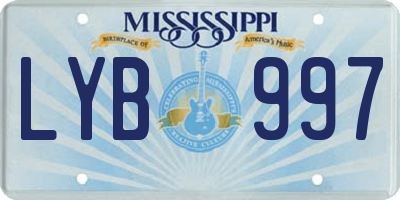 MS license plate LYB997
