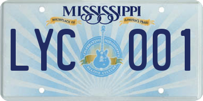 MS license plate LYC001