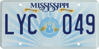 MS license plate LYC049