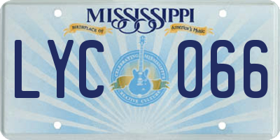 MS license plate LYC066