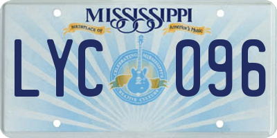 MS license plate LYC096