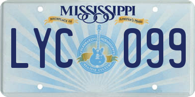 MS license plate LYC099