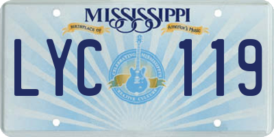 MS license plate LYC119