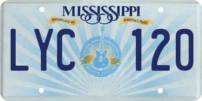 MS license plate LYC120
