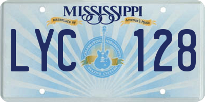 MS license plate LYC128