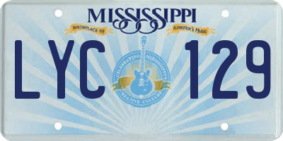 MS license plate LYC129