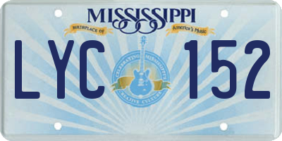 MS license plate LYC152