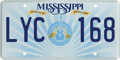 MS license plate LYC168