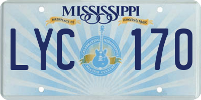 MS license plate LYC170