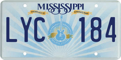 MS license plate LYC184