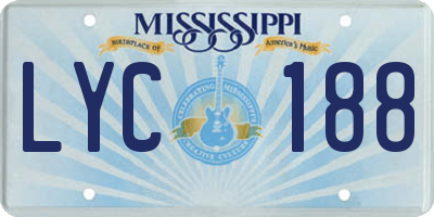 MS license plate LYC188